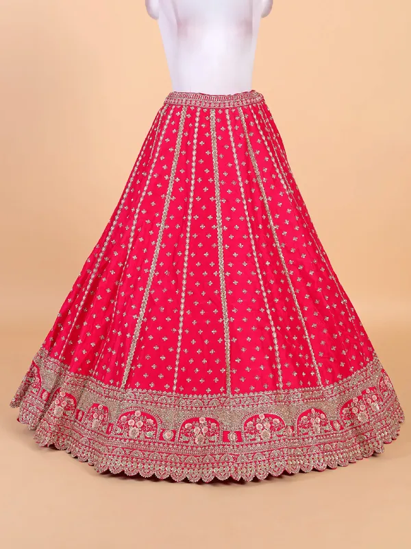 Trendy magenta unstitched lehenga choli