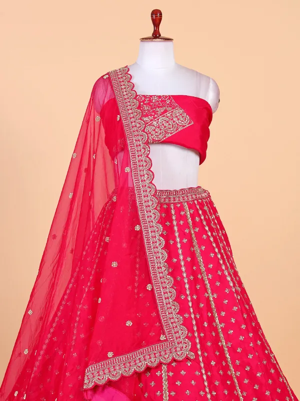 Trendy magenta unstitched lehenga choli