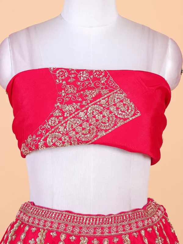 Trendy magenta unstitched lehenga choli