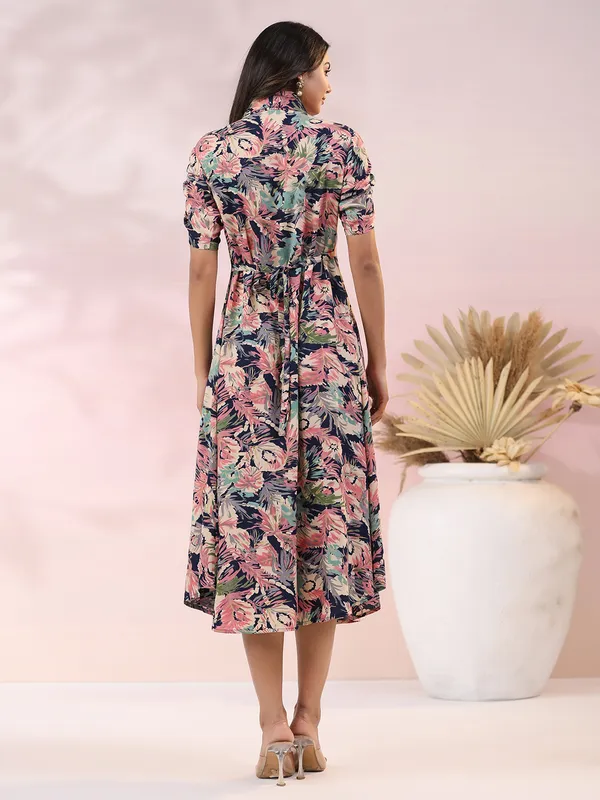 Trendy navy printed casual kurti
