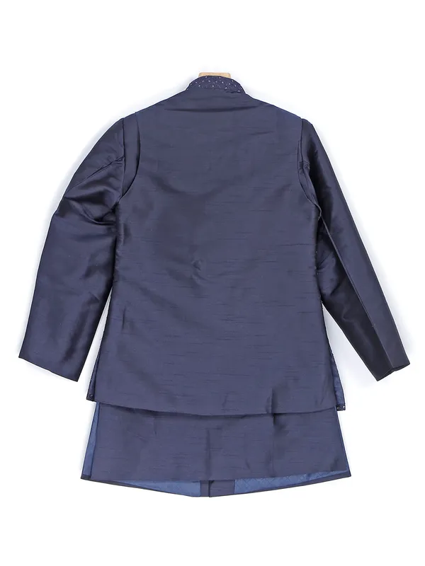 Trendy navy silk wedding waistcoat set