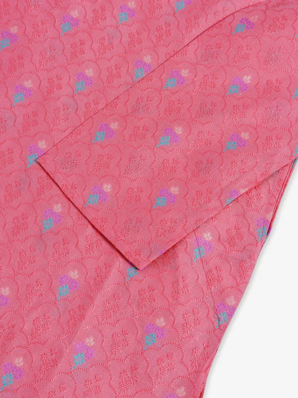 Trendy pink silk kurta suit