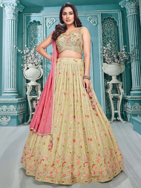Trendy pista green lehenga choli