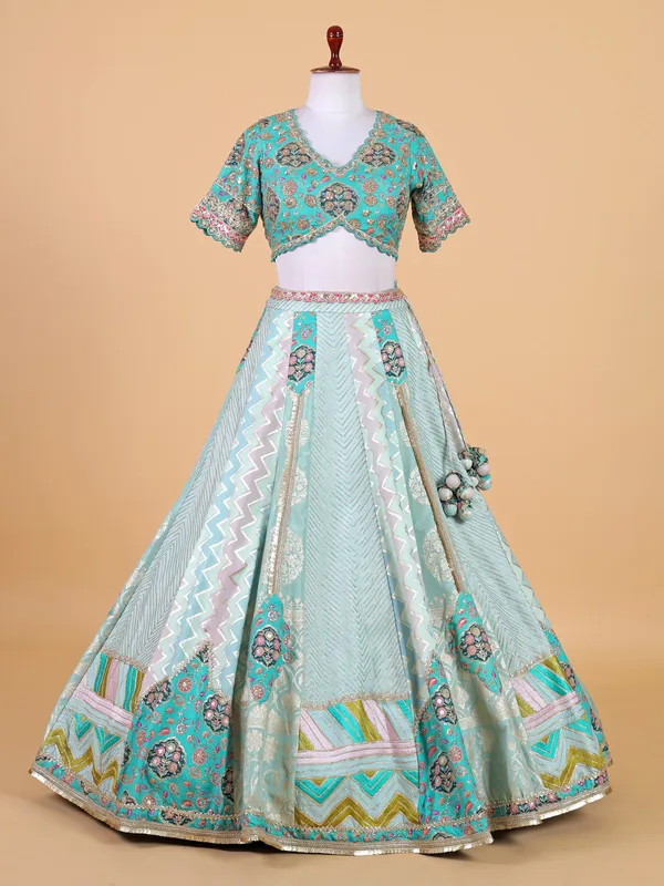 Trendy pista green lehenga choli for wedding