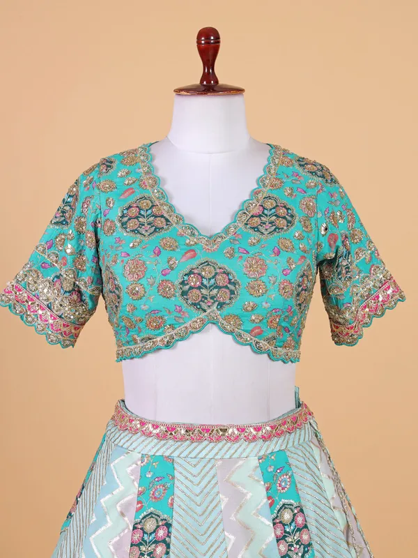 Trendy pista green lehenga choli for wedding
