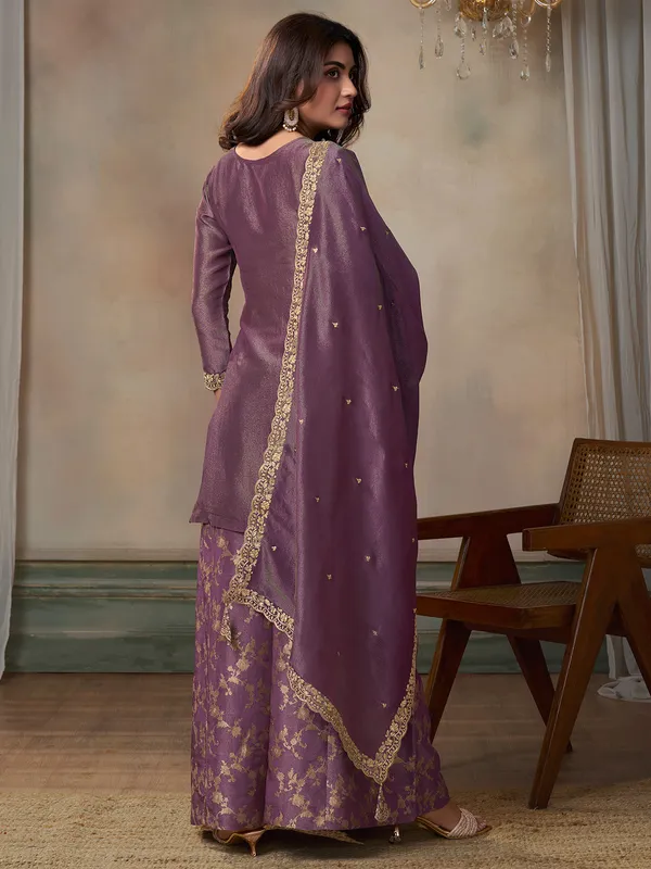 Trendy purple palazzo salwar suit