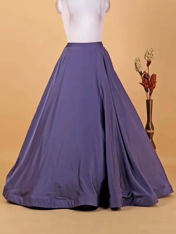 Trendy purple satin lehenga choli