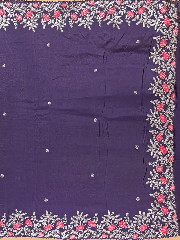 Trendy purple silk saree for party