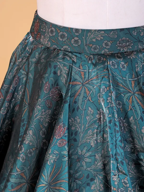 Trendy rama blue lehenga choli for reception