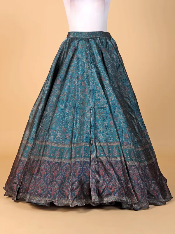 Trendy rama blue lehenga choli for reception