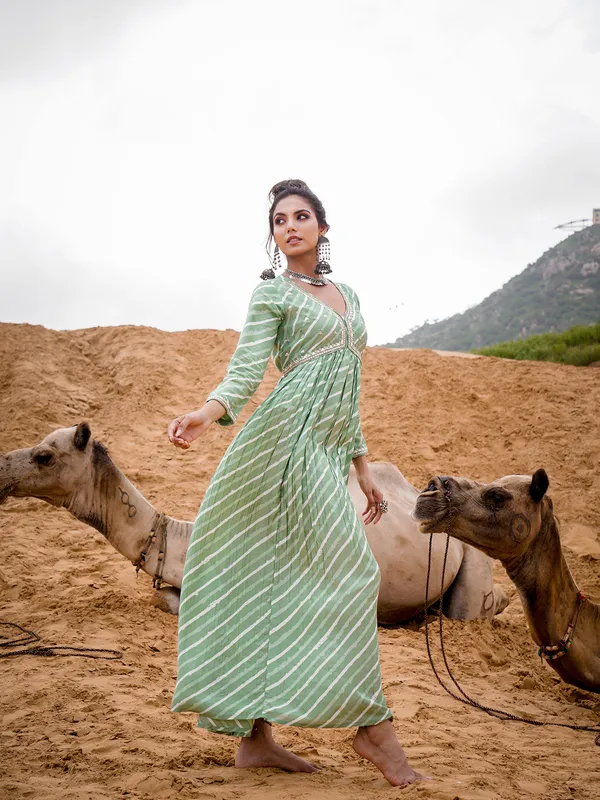 Trendy sage green cotton kurti