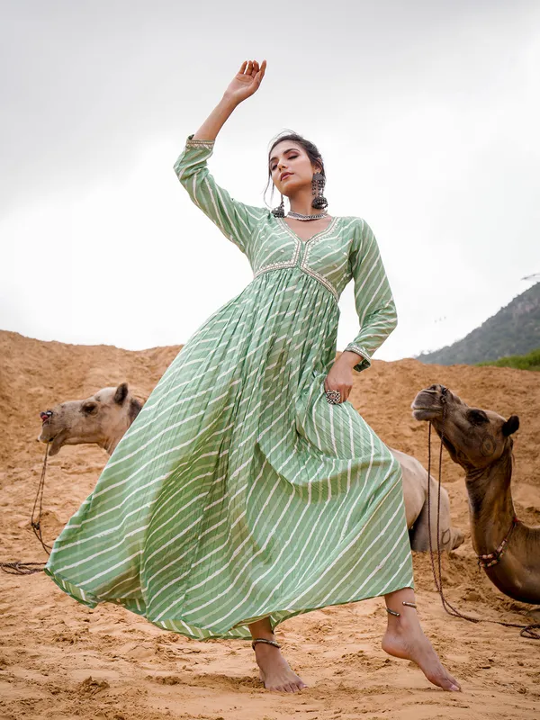 Trendy sage green cotton kurti