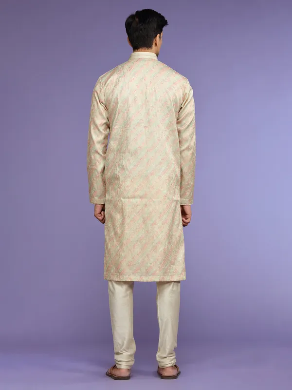 Trendy silk kurta suit in beige