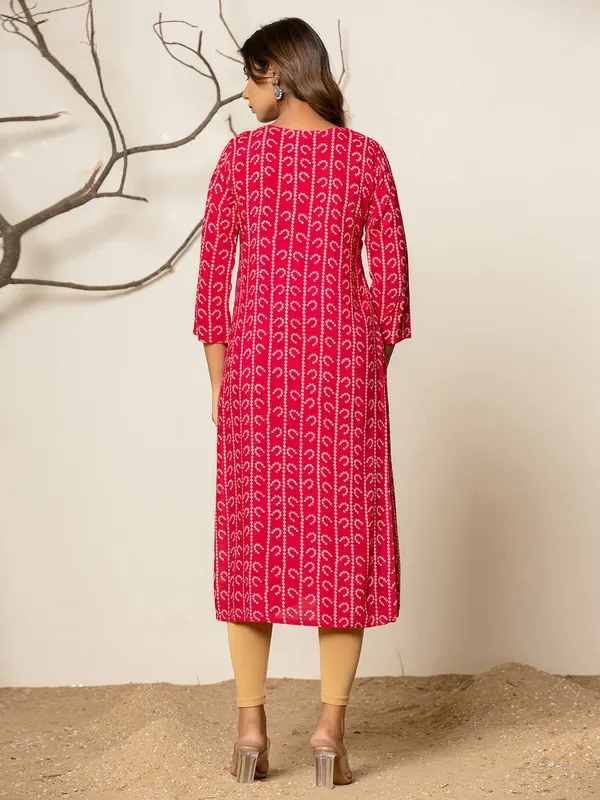 Trendy silk magenta printed kurti