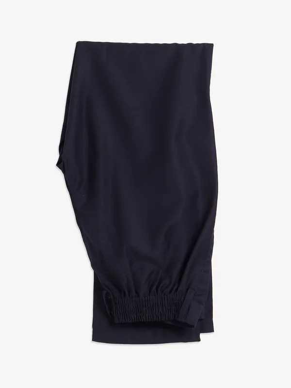Trendy silk navy waistcoat set