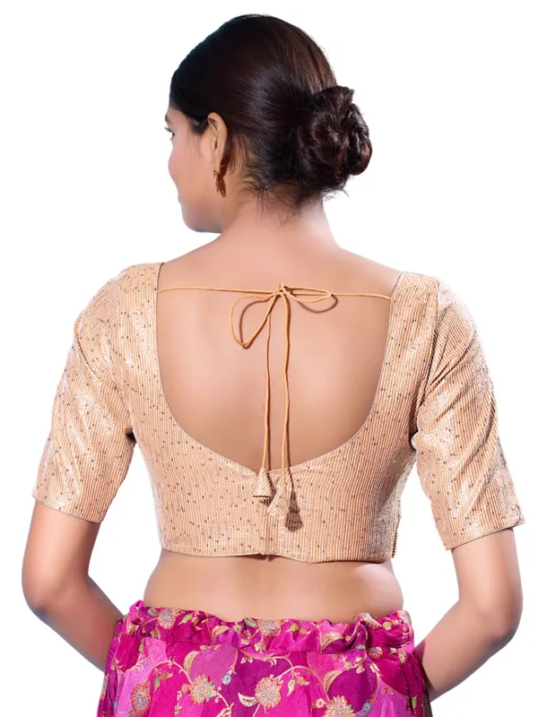 Trendy silk peach ready-made blouse