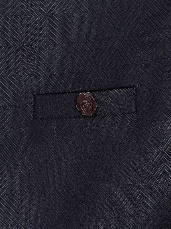 Trendy terry rayon black waistcoat set