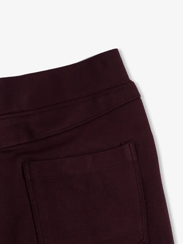 Trendy wine solid jeggings