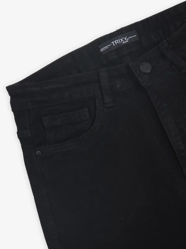 TRIXY black ripped solid jeans