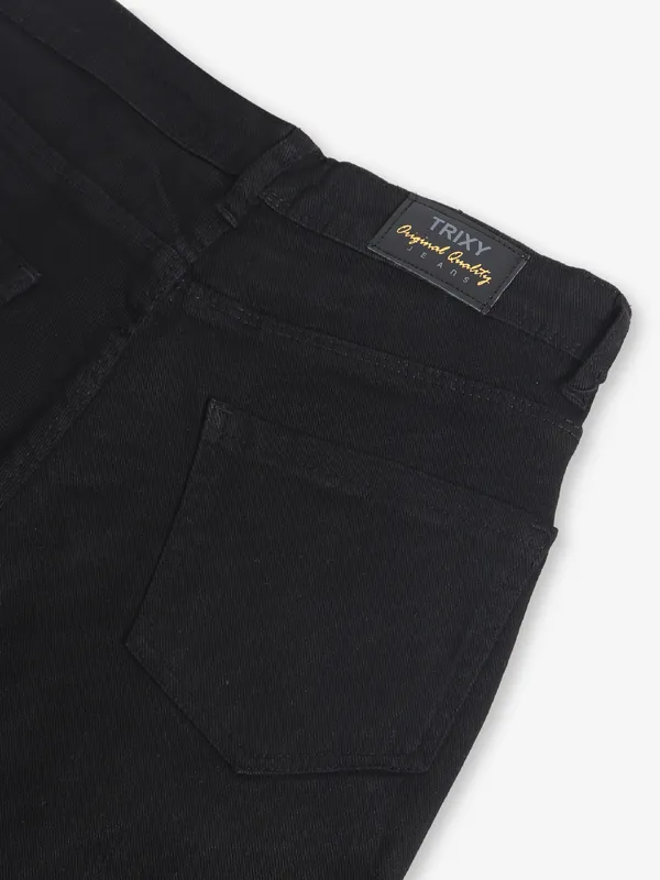 TRIXY black solid cargo jeans