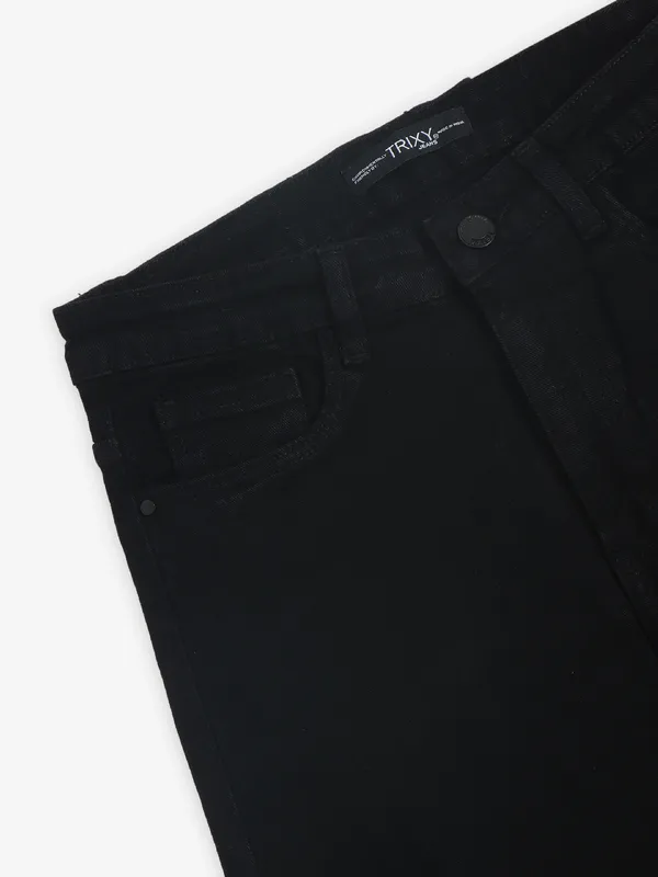 TRIXY black solid straight jeans