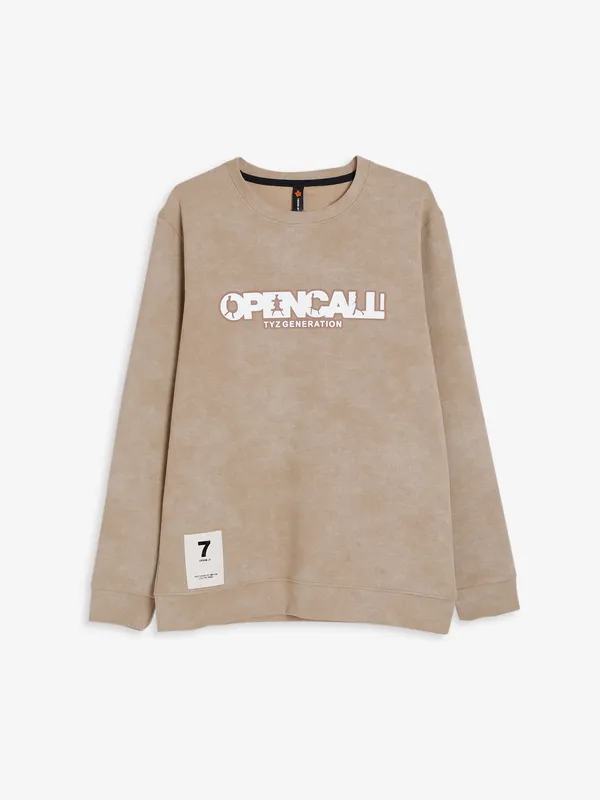 TYZ beige cotton t shirt