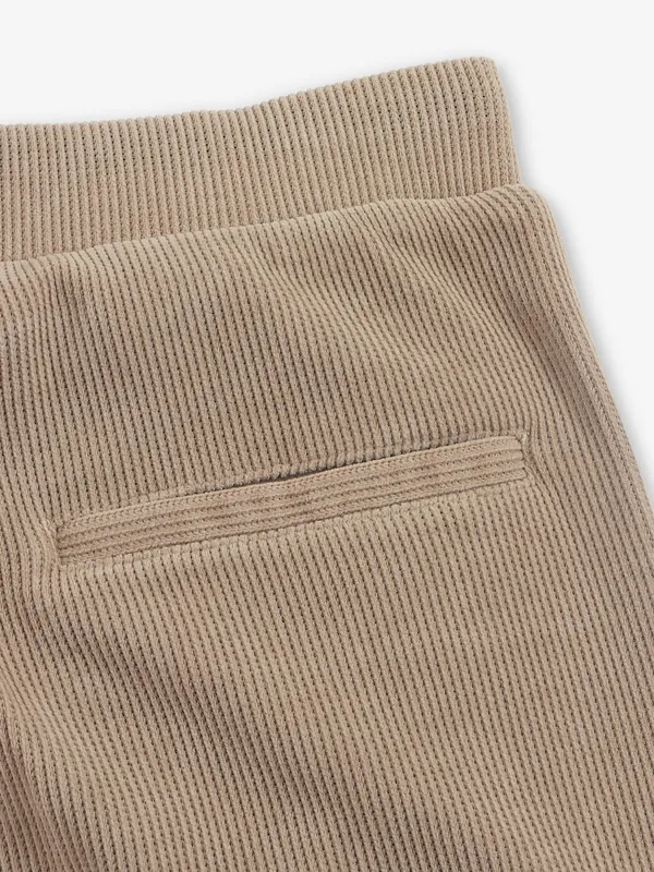 TYZ beige solid cotton track pant