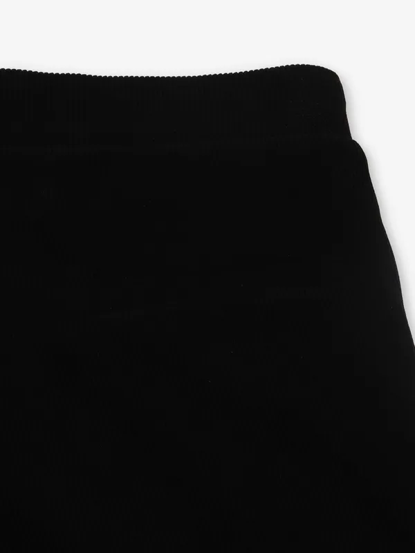 TYZ black cotton solid track pant