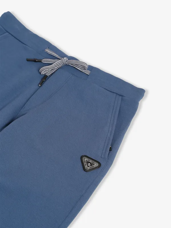 TYZ dark blue cotton solid track pant