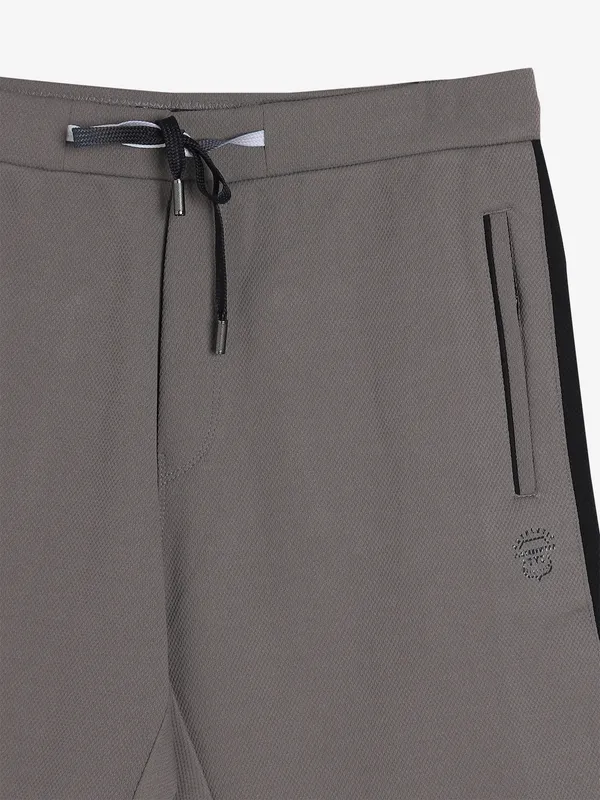 TYZ dark grey solid cotton shorts