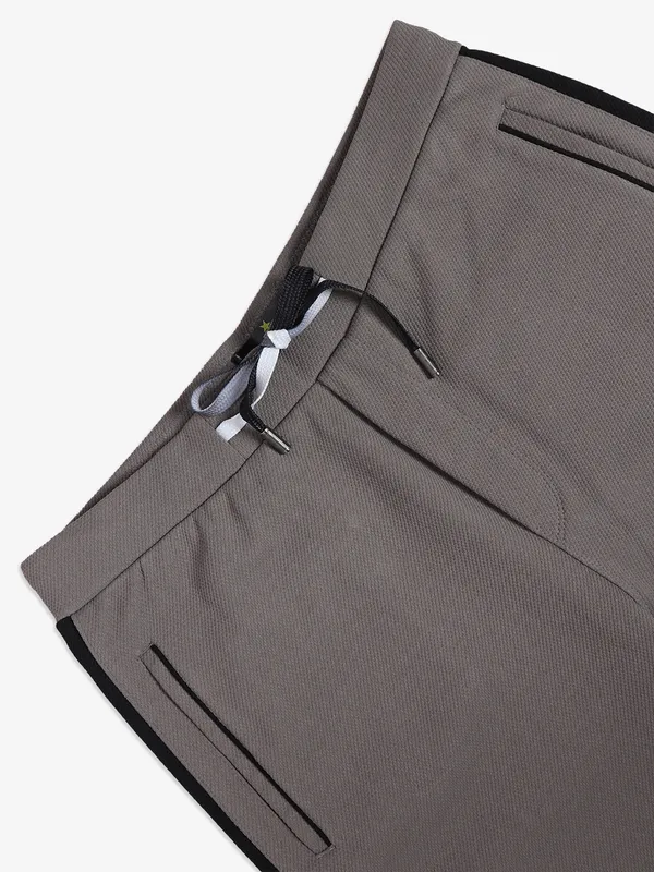 TYZ dark grey solid cotton shorts