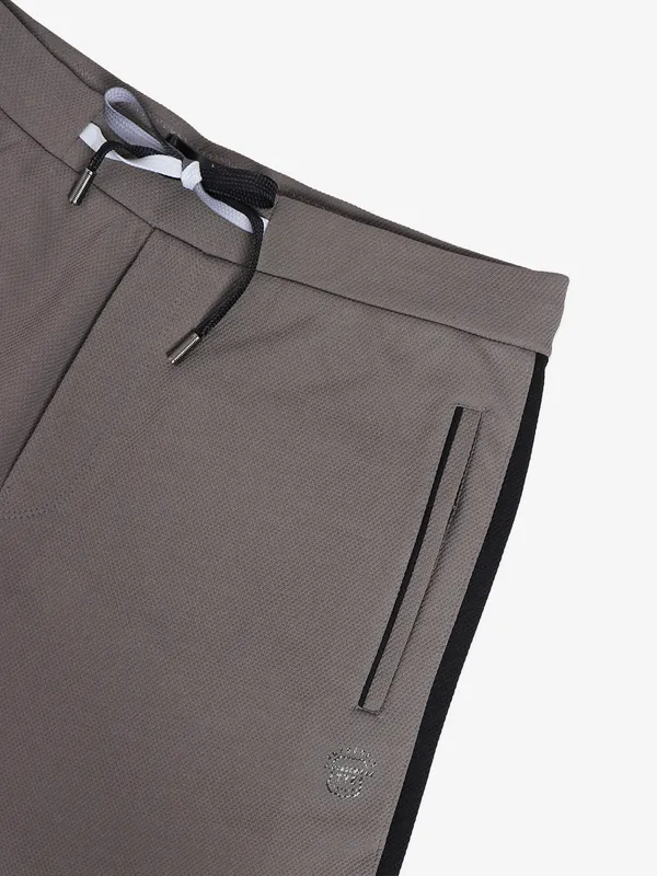 TYZ dark grey solid cotton shorts