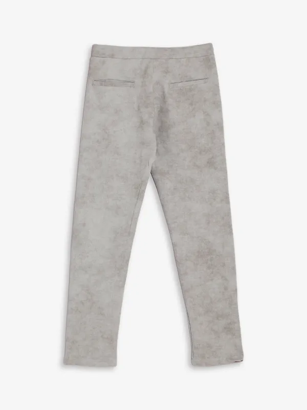 TYZ light grey cotton textured track pant