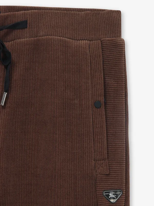 TYZ new solid brown cotton track pant