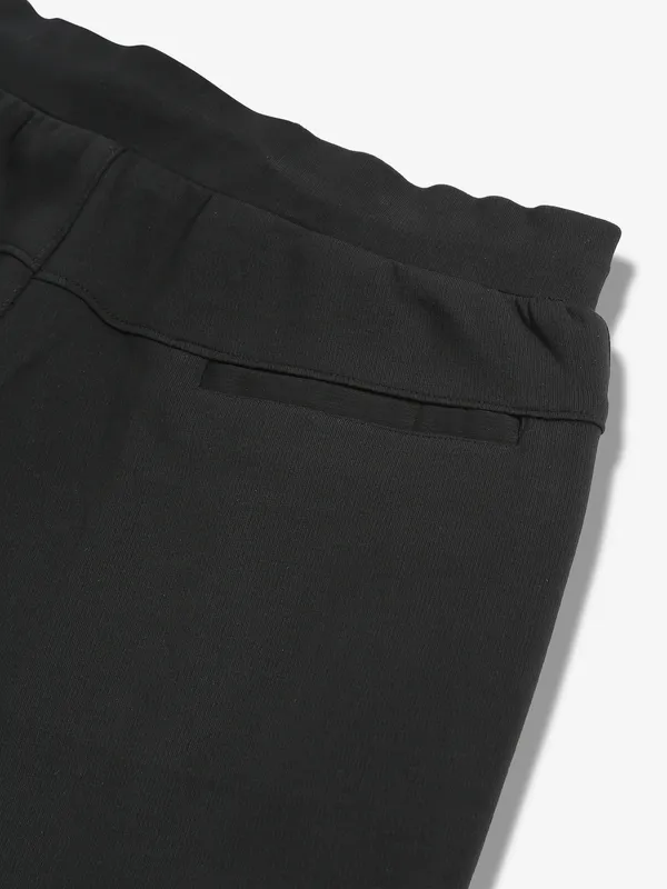 TYZ solid black cotton track pant