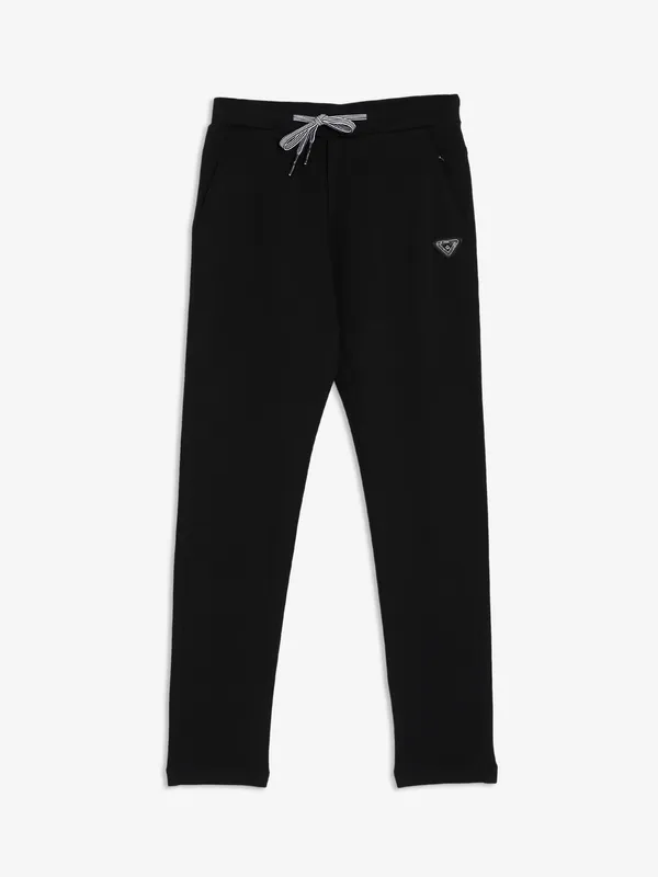 TYZ solid cotton black track pant