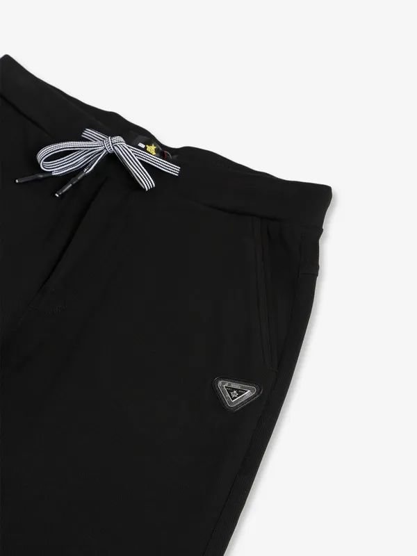 TYZ solid cotton black track pant