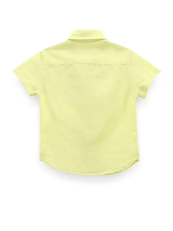 U S PLOL  ASSN light green cotton plain shirt