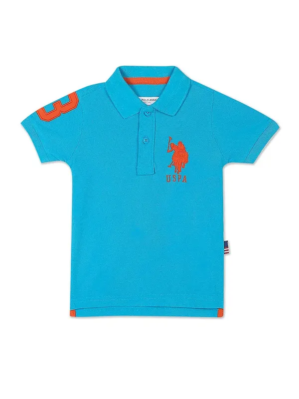 U S POLO ASSN aqua half sleeves t shirt
