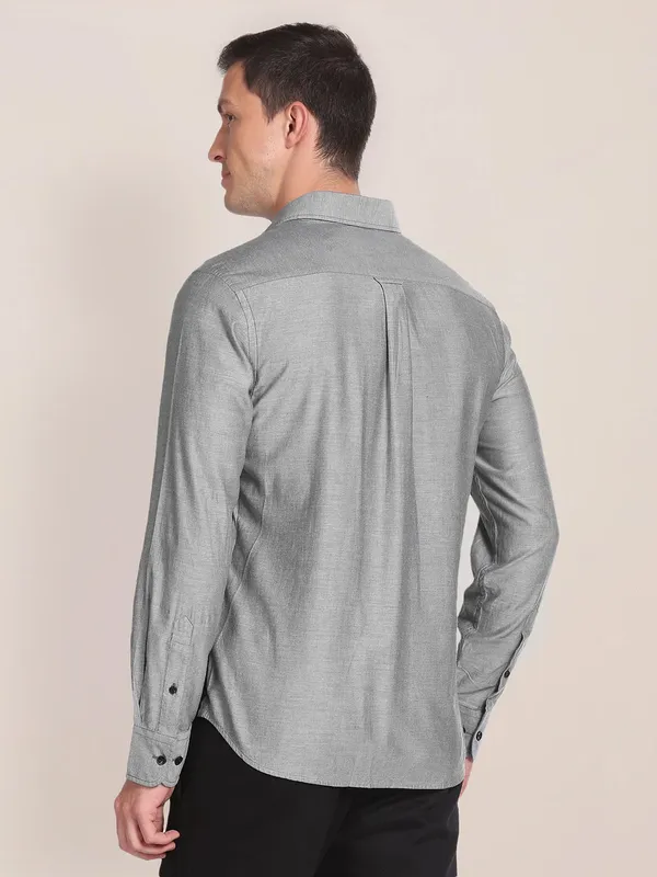 U S POLO ASSN black cotton color block shirt
