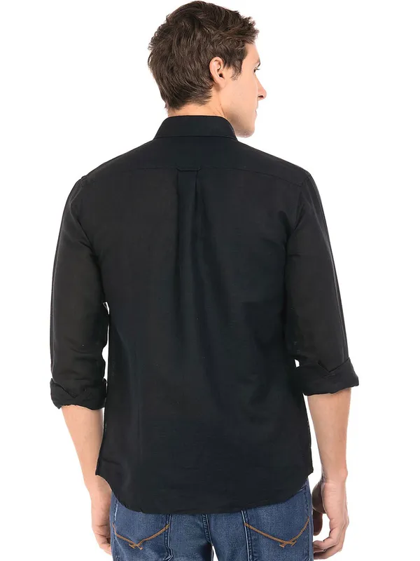 U S Polo Assn black cotton shirt