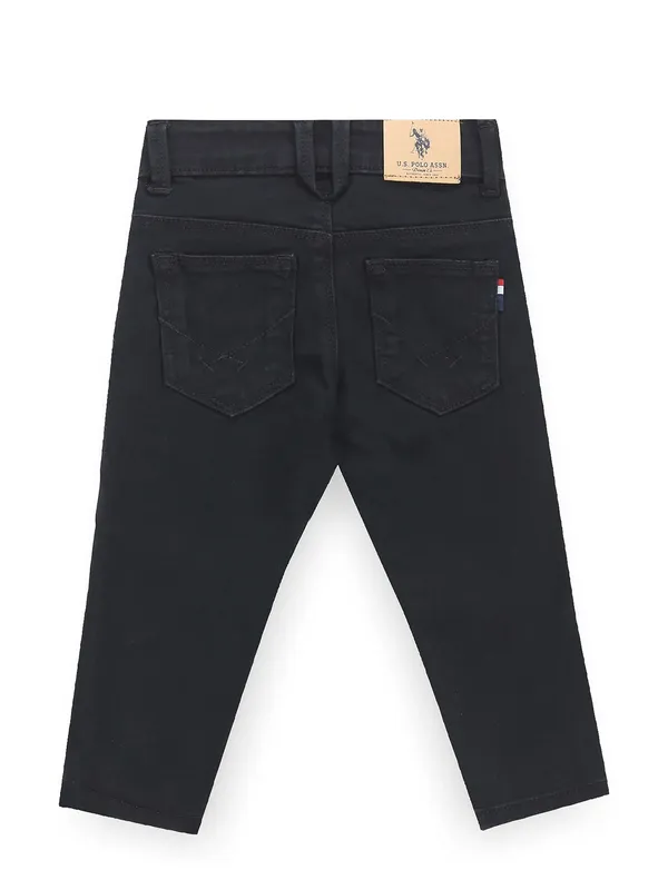 U S POLO ASSN black solid slim fit boys jeans