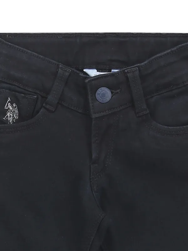 U S POLO ASSN black solid slim fit boys jeans