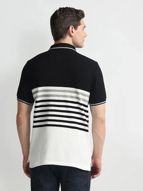 U S POLO ASSN black stripe t-shirt