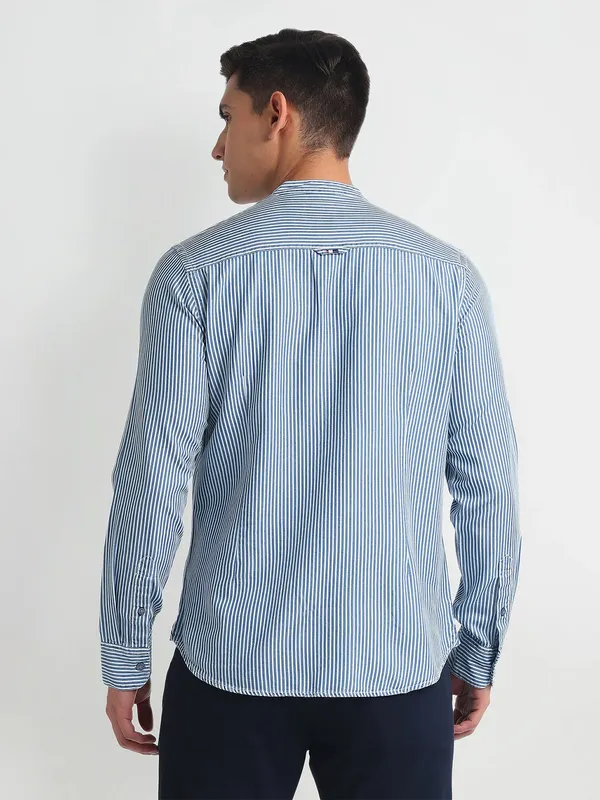 U S POLO ASSN blue stripe cotton shirt