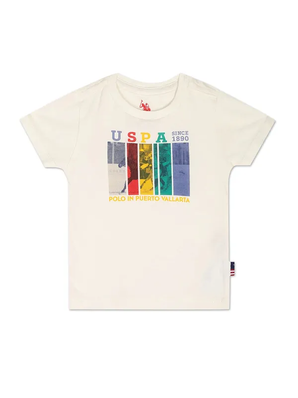 U S POLO ASSN boys cotton t shirt in white