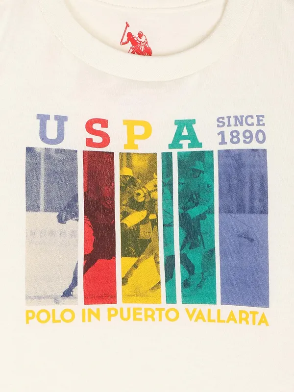 U S POLO ASSN boys cotton t shirt in white