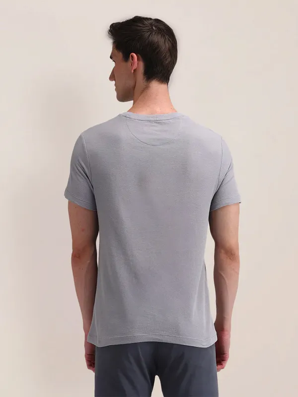 U S POLO ASSN color block grey cotton t-shirt