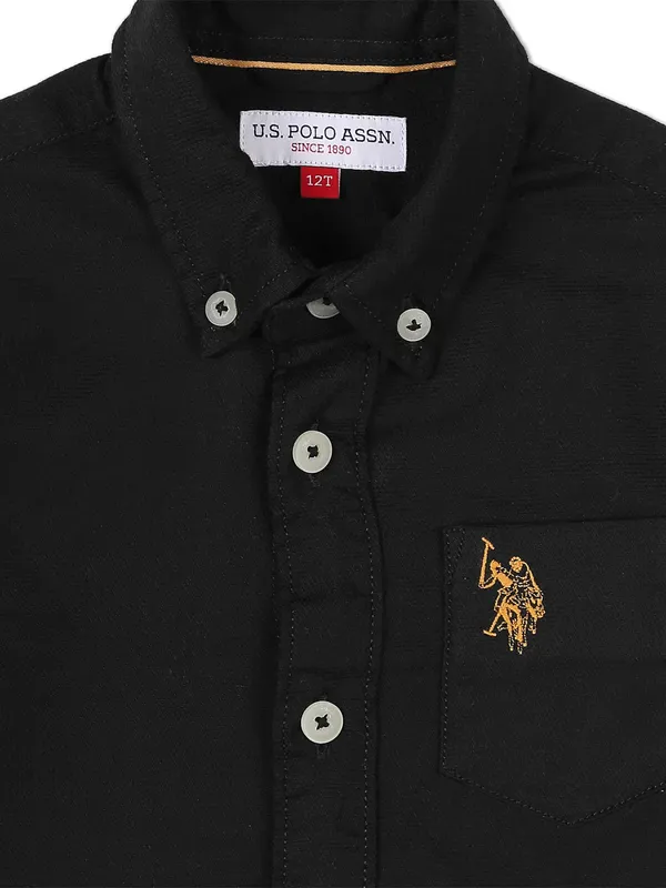 U S POLO ASSN cotton black shirt