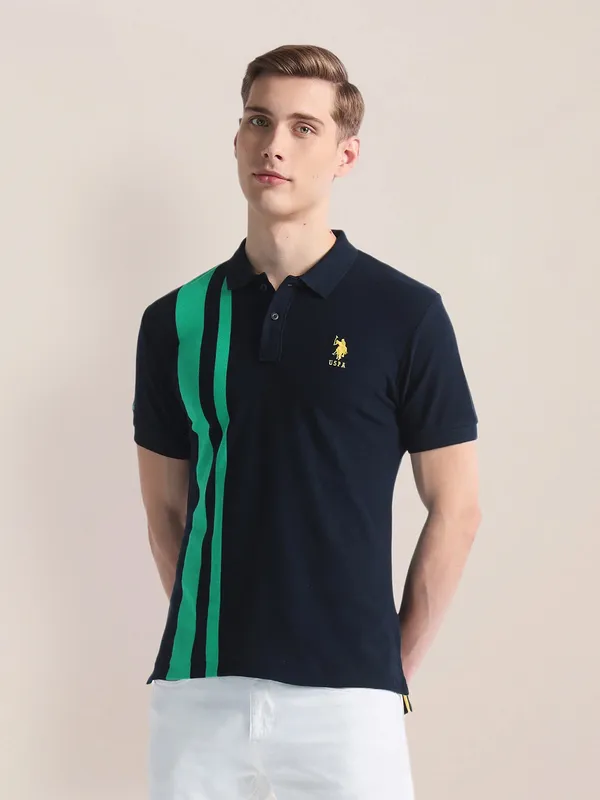 U S POLO ASSN cotton navy t-shirt